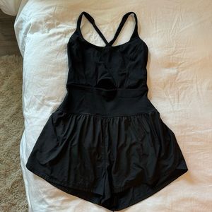 Free People FP Movement Righteous Runsie One Piece Romper, Black, Small